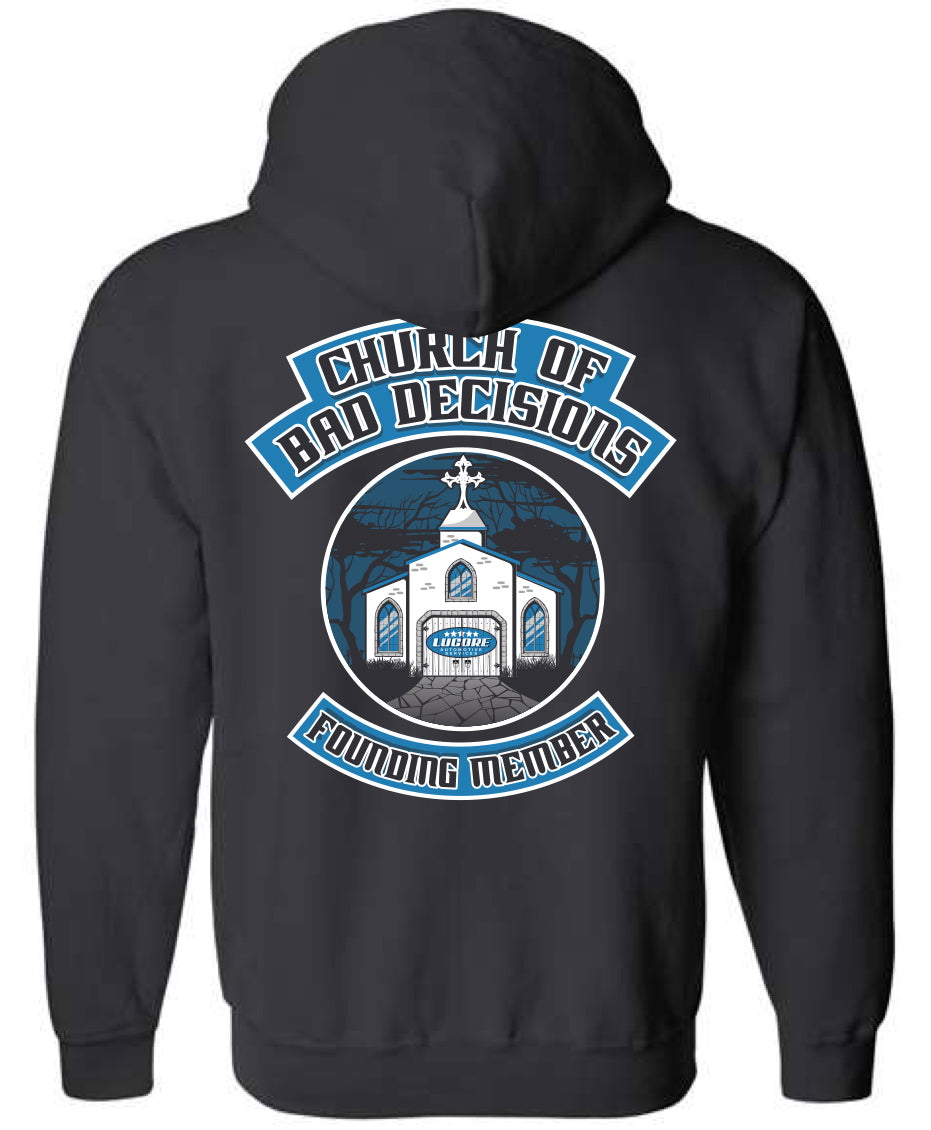 Church of Bad Decisions Founding Member Zip Up Hoodie (Pre Order)